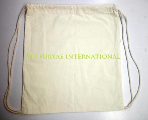 Drawstring bag with rope natural