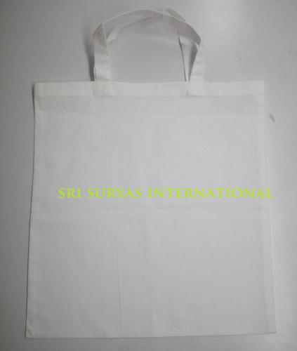 Tote bag white short handle 40 cm outside